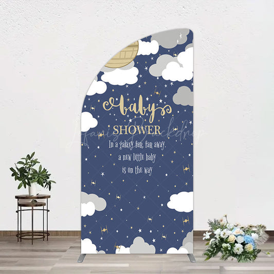 Lofaris Twinkle Moonlight Night Baby Shower Half Moon Arch Backdrop