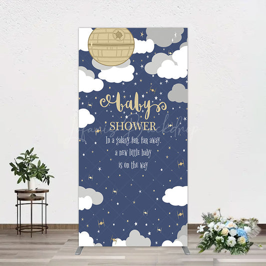 Lofaris Twinkle Moonlight Night Baby Shower Rectangle Backdrop