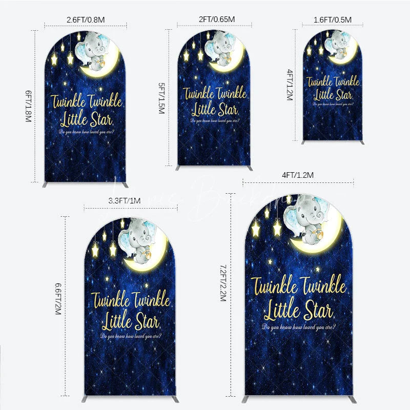 Lofaris Twinkle Little Star Elephant Arch Backdrop Moon and Stars Baby Shower Party Cover