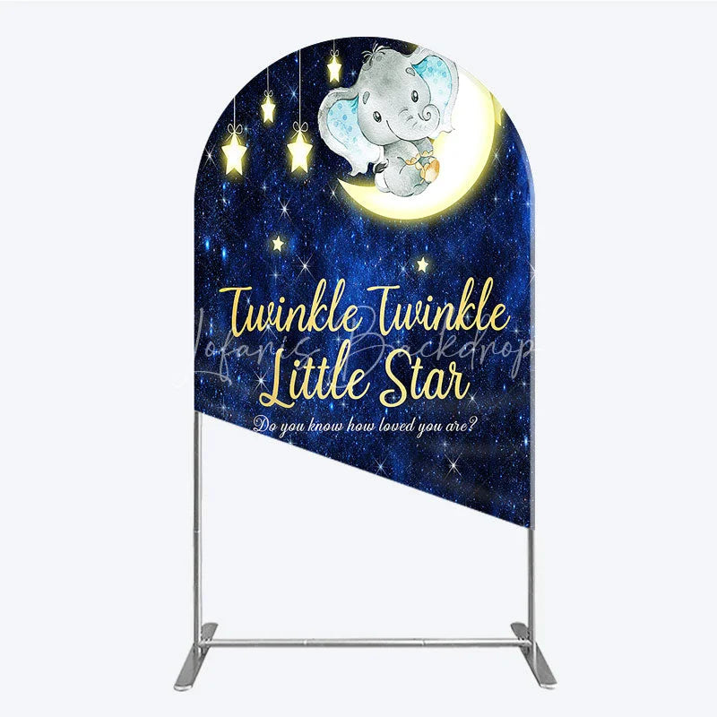 Lofaris Twinkle Little Star Elephant Arch Backdrop Moon and Stars Baby Shower Party Cover