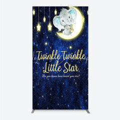 Lofaris Twinkle Little Star Elephant Rectangle Backdrop Moon and Stars Baby Shower Party Cover