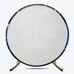 Lofaris Twinkle Little Star Galaxy Round Backdrop Navy Blue Night Sky Moon and Stars Party Cover