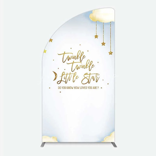 Lofaris Twinkle Little Star Half Moon Arch Backdrop Gold and Clouds Baby Shower Decoration