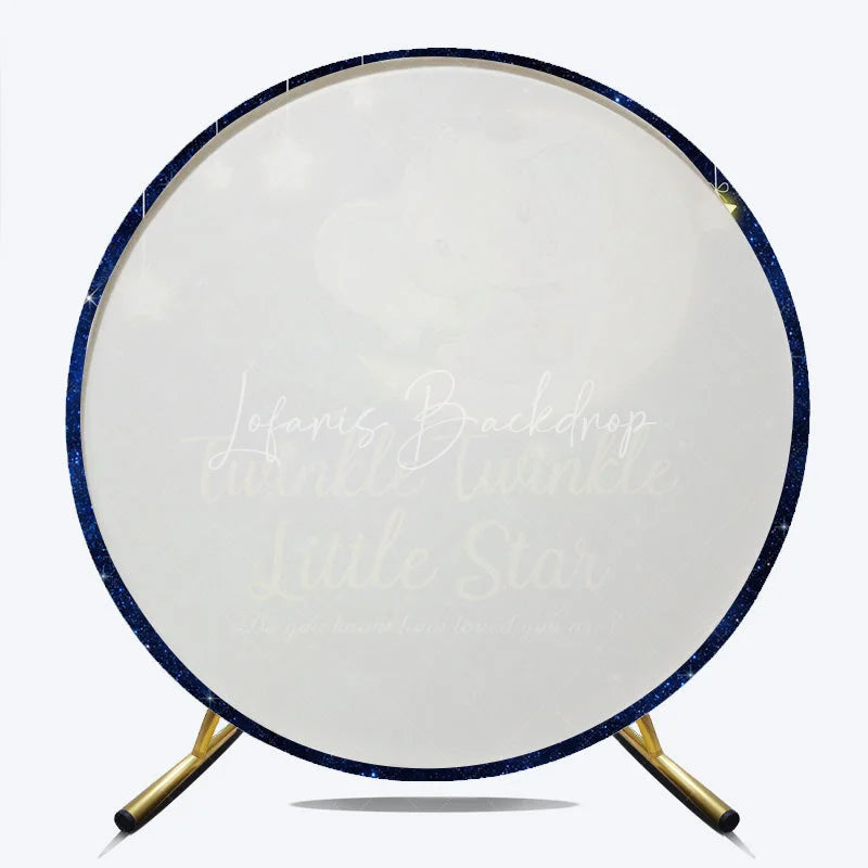 Lofaris Twinkle Little Star Round Backdrop Elephant on Moon Starry Night Background Baby Shower Nursery Party Decor