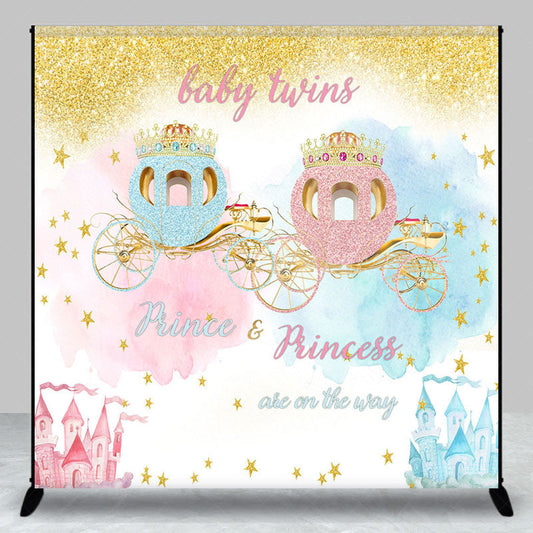 Lofaris Twins Pumpkin Carriage Custom Baby Shower Backdrop