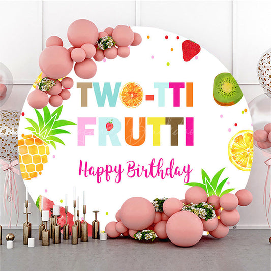 Lofaris Two Frutti Kids Birthday Summer Round Backdrop