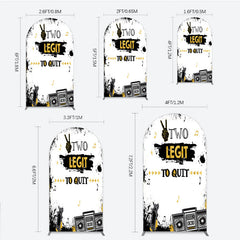 Lofaris Two Legit to Quit Birthday Arch Backdrop Second Bday Hip Hop Party Banner 90s Retro Boombox Photo Prop Decor