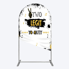Lofaris Two Legit to Quit Birthday Arch Backdrop Second Bday Hip Hop Party Banner 90s Retro Boombox Photo Prop Decor