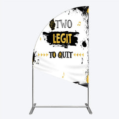 Lofaris Two Legit to Quit Birthday Half Moon Arch Backdrop Second Bday Hip Hop Party Banner 90s Retro Boombox Photo Prop Decor