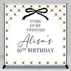 Lofaris Tying Up Black Bow Custom Name 30th Birthday Backdrop