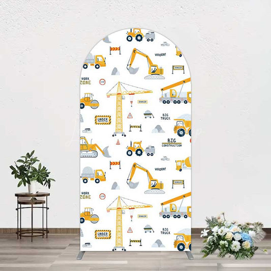 Lofaris Under Construction Excavator Baby Shower Arch Backdrop