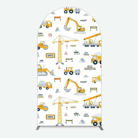 Lofaris Under Construction Excavator Baby Shower Arch Backdrop