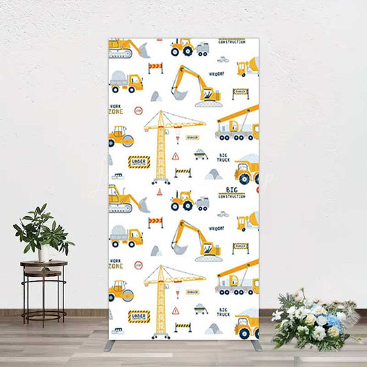 Lofaris Under Construction Excavator Baby Shower Rectangle Backdrop