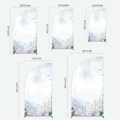 Lofaris Under Sea Coral Birthday Party Half Moon Arch Backdrop