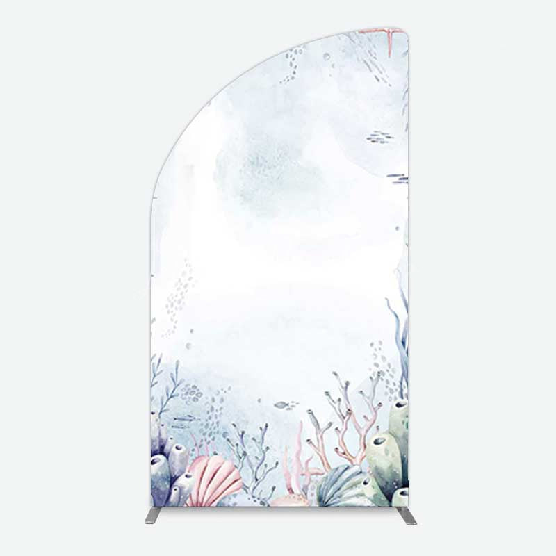 Lofaris Under Sea Coral Birthday Party Half Moon Arch Backdrop