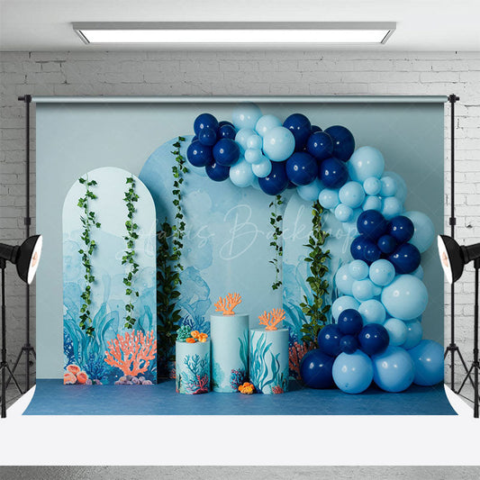 Lofaris Under The Sea Balloon Arched Cake Smash Backdrop