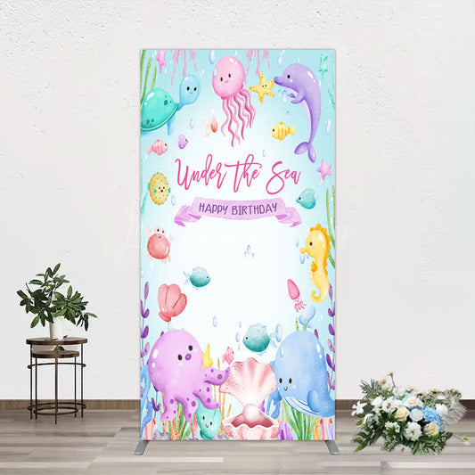 Lofaris Under The Sea Birthday Girl Party Rectangle Backdrop