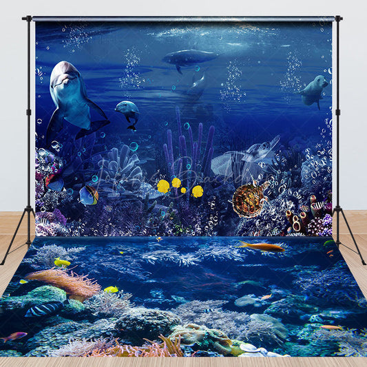 Lofaris Underwater Ocean Reef Marine Combo Set Backdrop