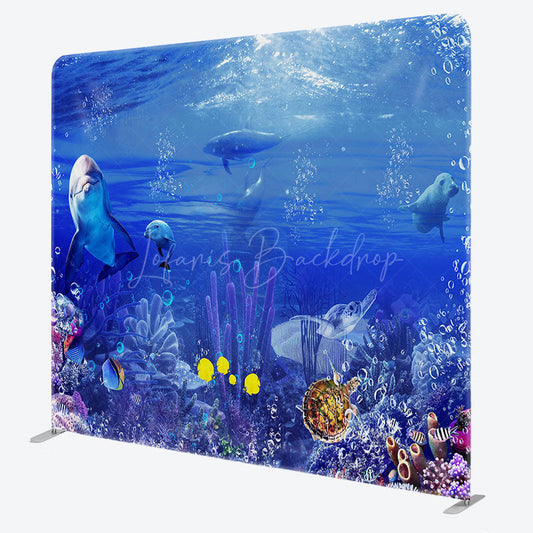 Lofaris Underwater World Coral Fish Square Tension Backdrop