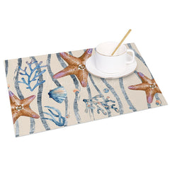 Lofaris Underwater World Shells Coral Set of 4 Placemats