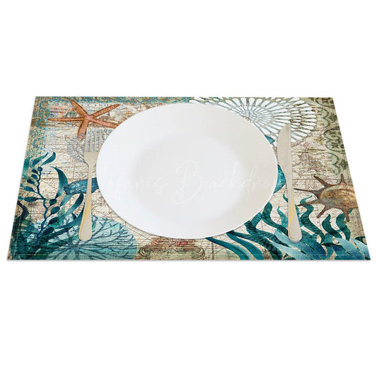 Lofaris Underwater World Turtle Summer Set of 4 Placemats