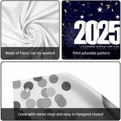 Lofaris Usa Flag 2025 Happy New Year Garage Door Banner