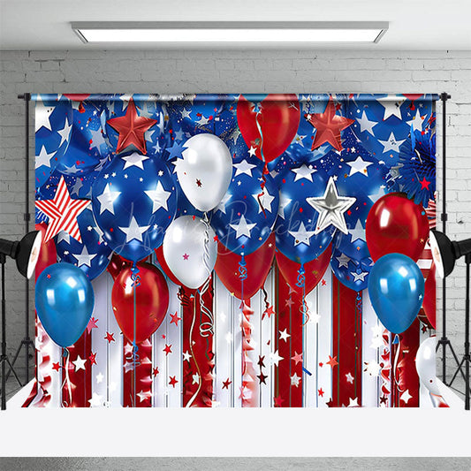 Lofaris USA Flag Balloon Stars Stripe Celebration Backdrop