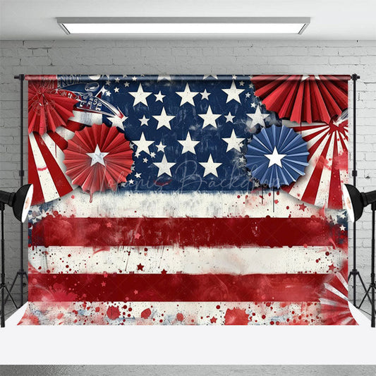 Lofaris USA Flag Celebrate Independence Day Holiday Backdrop