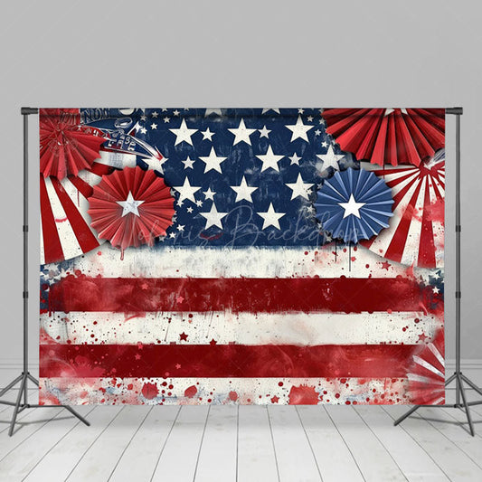 Lofaris USA Flag Celebrate Independence Day Holiday Backdrop