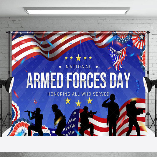 Lofaris Usa Flag Cheers National Armed Forces Day Backdrop
