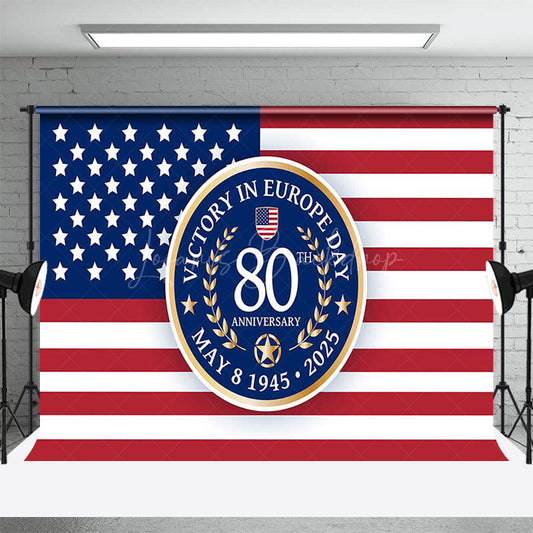 Lofaris Usa Flag Commemorate Victory In Europe Day Backdrop