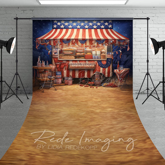 Lofaris Usa Flag Food Truck Independence Day Sweep Backdrop