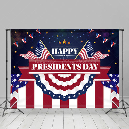 Lofaris Usa Flag Gold Stars Happy Presidents Day Backdrop