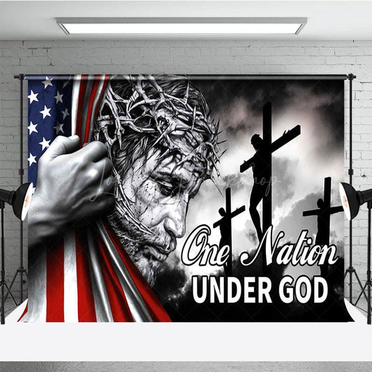 Lofaris Usa Flag One Nation Under God Independence Day Backdrop