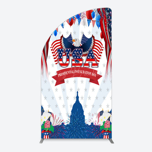 Lofaris Usa Flag Presidential Inauguration Day Half Moon Arch Backdrop