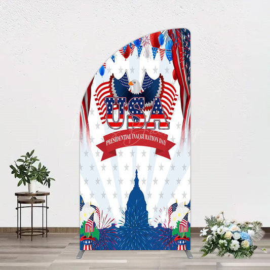 Lofaris Usa Flag Presidential Inauguration Day Half Moon Arch Backdrop