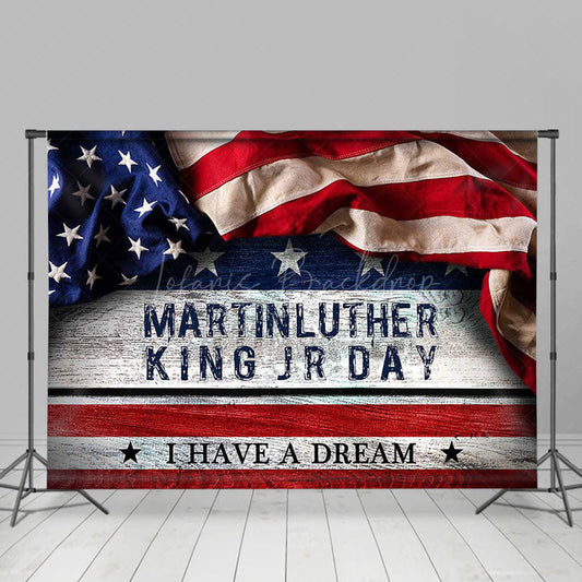 Lofaris Usa Flag Retro Wood I Have A Dream Mlk Day Backdrop