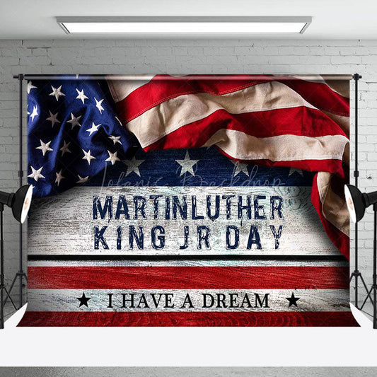 Lofaris Usa Flag Retro Wood I Have A Dream Mlk Day Backdrop