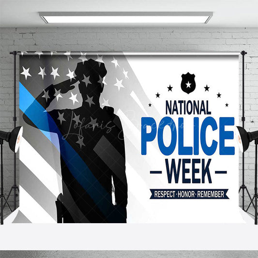 Lofaris Usa Flag Salute Happy National Police Week Backdrop