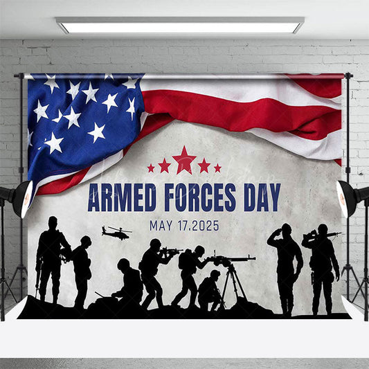 Lofaris Usa Flag Soldier National Armed Forces Day Backdrop
