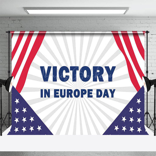 Lofaris Usa Flag Stripe Stars Victory In Europe Day Backdrop