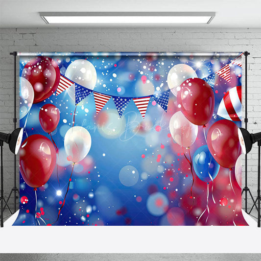 Lofaris USA Flags Balloon Bokeh Vibe Photography Backdrop