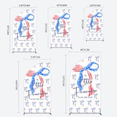 Lofaris Usa Flags Bows Firecracker Baby Shower Half Moon Arch Backdrop