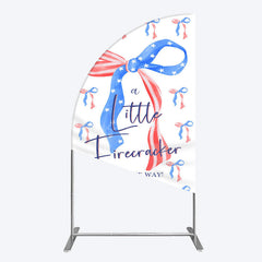 Lofaris Usa Flags Bows Firecracker Baby Shower Half Moon Arch Backdrop