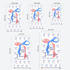 Lofaris Usa Flags Bows Firecracker Baby Shower Rectangle Backdrop