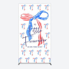 Lofaris Usa Flags Bows Firecracker Baby Shower Rectangle Backdrop
