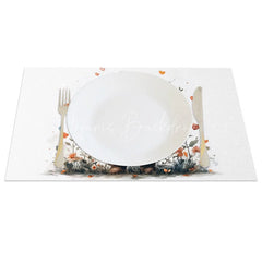 Lofaris Valentine Set of 4 Placemats Gnome Blue Hat with Flowers Holding Heart Rustic Farmhouse Table Mats