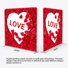 Lofaris Valentines Day LOVE Heart Tension Fabric Backdrop Red Satin Hearts Romance Party Decoration