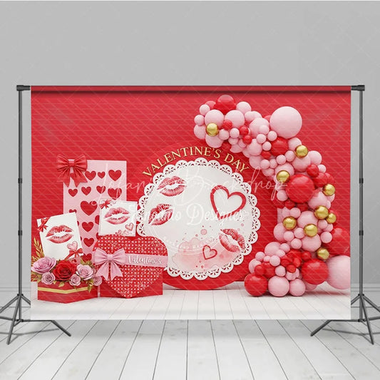 Lofaris Valentine’s Day Photography Backdrop Red Rose Kiss Mark Background Romantic Heart Box Photo Prop