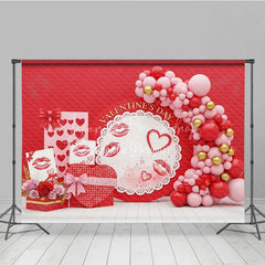 Lofaris Valentine’s Day Photography Backdrop Red Rose Kiss Mark Background Romantic Heart Box Photo Prop
